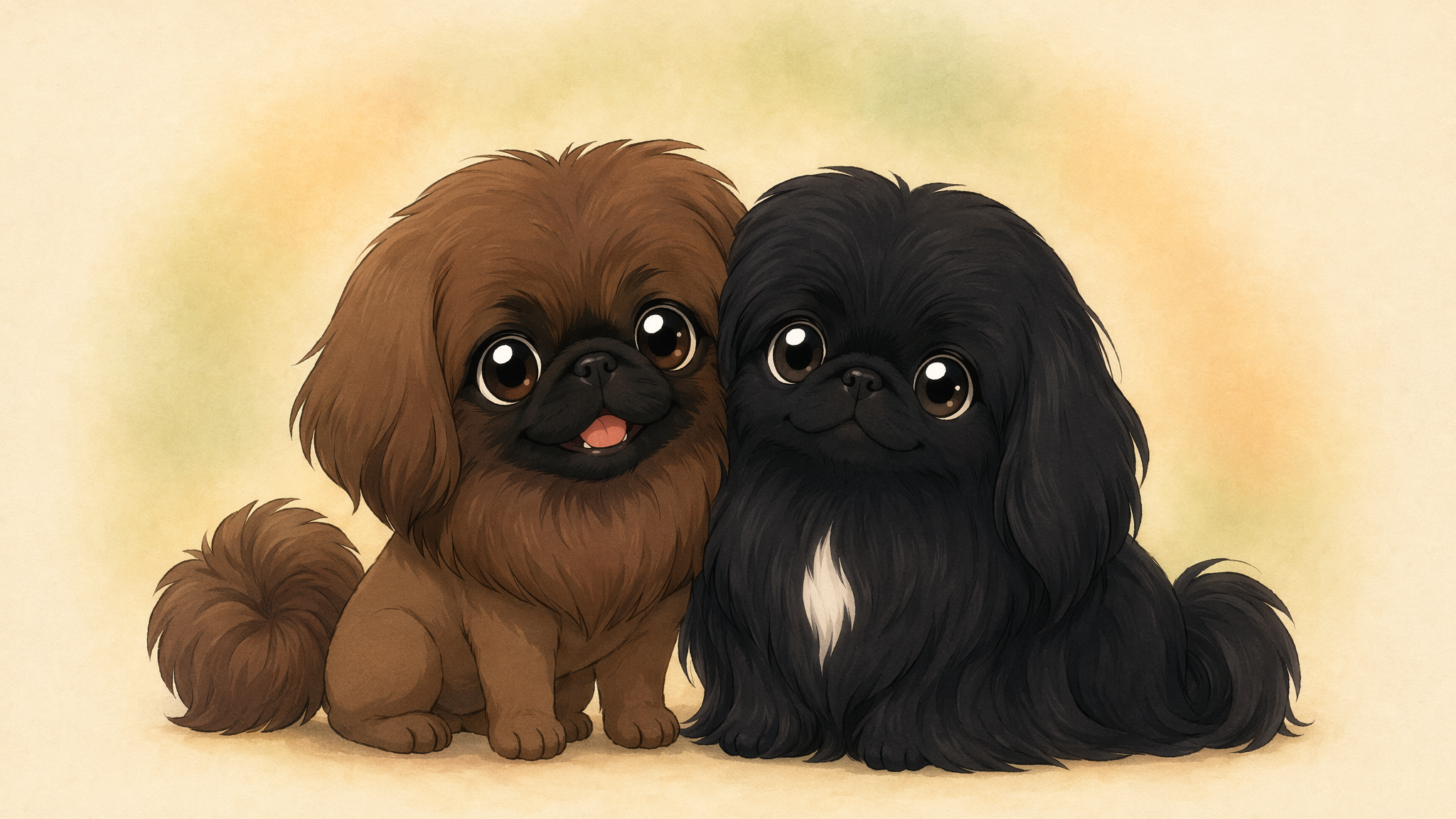 Missy and Muffin, the DogDogHK mascots — two Pekingese welcoming you to Hong Kong's dog-friendly directory