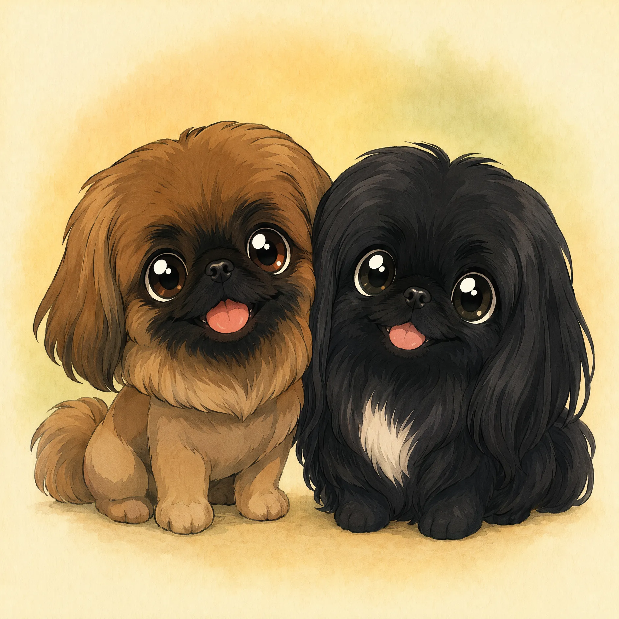 Missy and Muffin sitting side by side, symbolising the new coexistence between dogs and HK restaurants