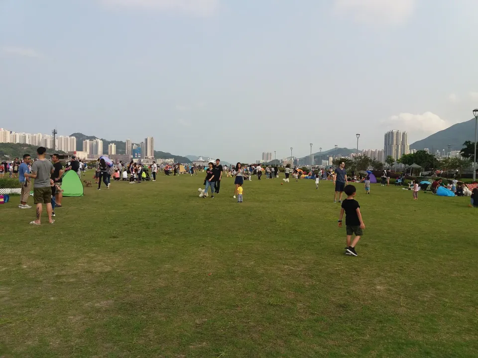 Historical photo of Kai Tak Runway Park grassland before closure